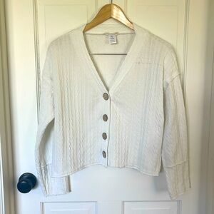 Altar’d State white cardigan with wooden buttons. M